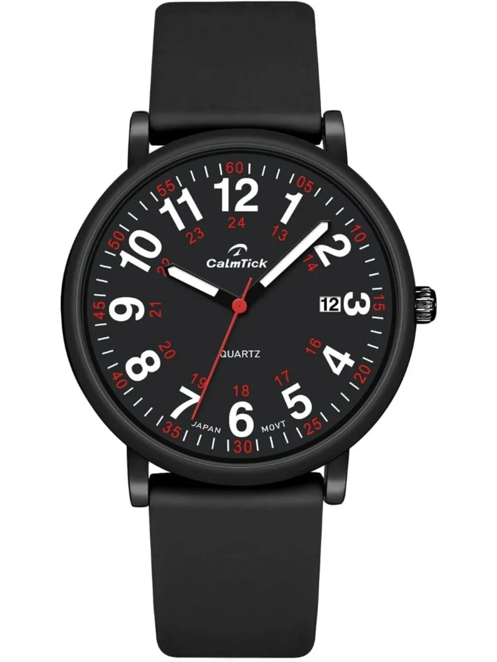 Women's Black Metal Case Silicone Strap Luminous Date Display Wrist Watches